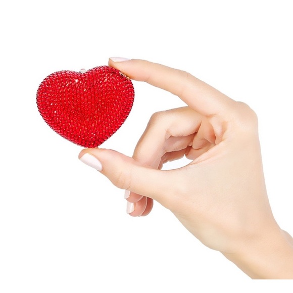 Authentic Judith Leiber RARE Red Crystal Strass Heart & Soul Pill Box - Picture 4 of 13